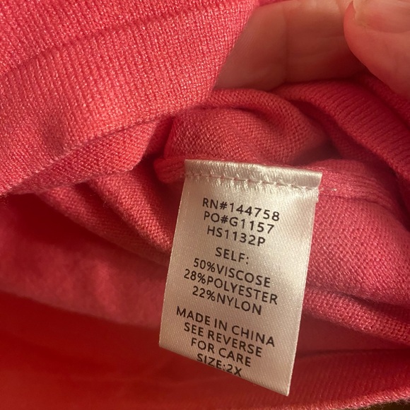 NWT Ott Pullover Pink Crew Neck Sweater Size 2x still in package. Very soft. - Picture 7 of 7